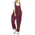 thumbnail image 1 of B91xZ Rompers for Women Wide Leg Loose Baggy Jumpsuit Rompers,Red XL, 1 of 5