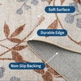 thumbnail image 4 of GlowSol 2'x6' Runner Rug Hallway Kitchen Leaf Pattern Runner Rug Soft Non Slip Bedroom Runner Rug for Laundry Entryway, Beige, 4 of 8