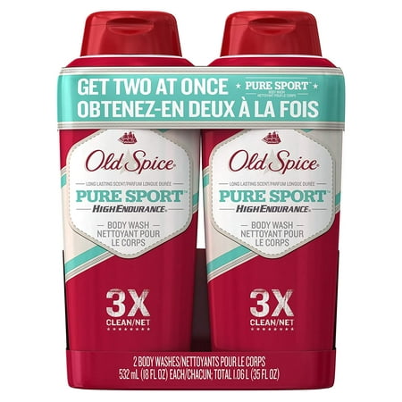 Body Wash for Men by , High Endurance Pure Sport Scent Men's Body Wash Twin Pack, 36 Fluid Ounce, Manly scent forces your body to smell great,.., By Old