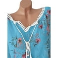 thumbnail image 4 of Gvmfive Plus Size Blouses for Women Long Sleeve Lace Up Chiffon Shirt Loose Floral Tops, 4 of 5