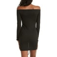 thumbnail image 7 of Gamivast Off The Shoulder Dress for Women Mini Dress Off Shoulder Long Sleeve Bodycon Dress Ruched Drawstring Front Party Clubwear, 7 of 7
