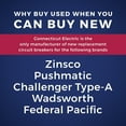 thumbnail image 2 of New Connecticut Electric Zinsco UBIZ20 Q20 Replacement. One Pole 20 Amp Thick Series, 2 of 3