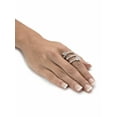 thumbnail image 3 of PalmBeach Jewelry Cubic Zirconia Butterfly and Flower Wraparound Ring 3.12 TCW in Silvertone, 3 of 5