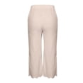 thumbnail image 5 of vdgthytj Casual Capris for Women High Waist Straight Leg Loose Fitted Petal-Shaped Cuffs Summer Beach Capris with Pockets, 5 of 5