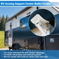 thumbnail image 2 of Unique Bargains RV Awning Support Roller Cradle Center Bracket White, 2 of 8