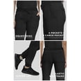 thumbnail image 3 of Stat Medical Wear Women’s Scrubs Set - 2 Pocket V-Neck Scrub Top with 5 Pocket Joggers Pant Set 100210 (Size S, Color Black), 3 of 7