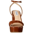 thumbnail image 2 of Steve Madden Lessa Cognac Patent Platform Ankle Strap Open Toe Dress Sandal Pump (Cognac Patent, 5.5), 2 of 7