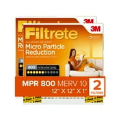 Filtrete 12x12x1 Air Filter, MPR 800 MERV 10, Micro Particle Reduction, 2 Filters