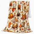 thumbnail image 2 of Cottagecore Harvest decorative motif Pumpkin decorative motif, Playful Food Art Scene, Warm Flannel Blanket for Kitchen and Dining Room, Art Lovers autumn celebration Gift, Playful Home Decor, 2 of 9