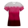 thumbnail image 5 of Fesfesfes Women Tops Womens Spring And Summer Casual V-Neck T-shirt Printed Short Sleeved Womans Under Shirt XL(US:10), 5 of 6