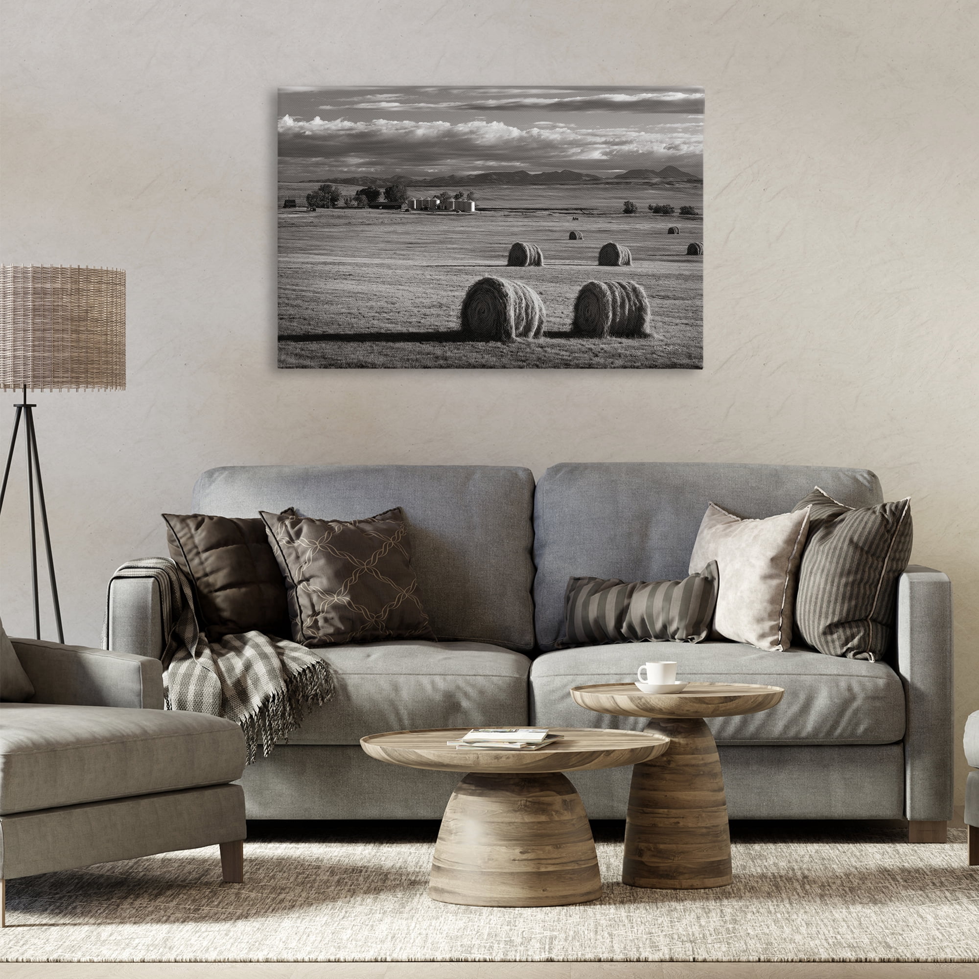Stupell Industries Montana Hay Bales Landscape & Nature Photography Wrapped Canvas Art Print Wall Art, 36 x 24