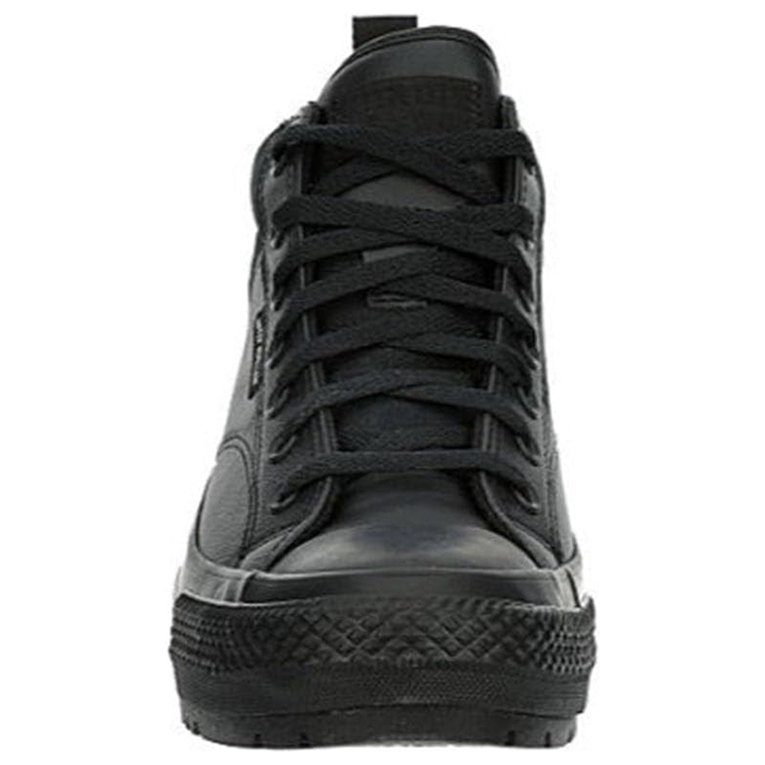 converse black leather high tops mens