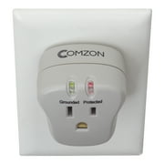 Comzon Electric Surge Protector Power Strip, Single Outlet, 540 Joules, 1800W, White