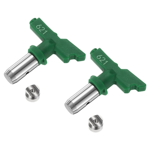 2 Packs Reversible Spray Tips for Airless Sprayer 621 Paint Spray Nozzle Tips Sprayer Machine Parts, Green