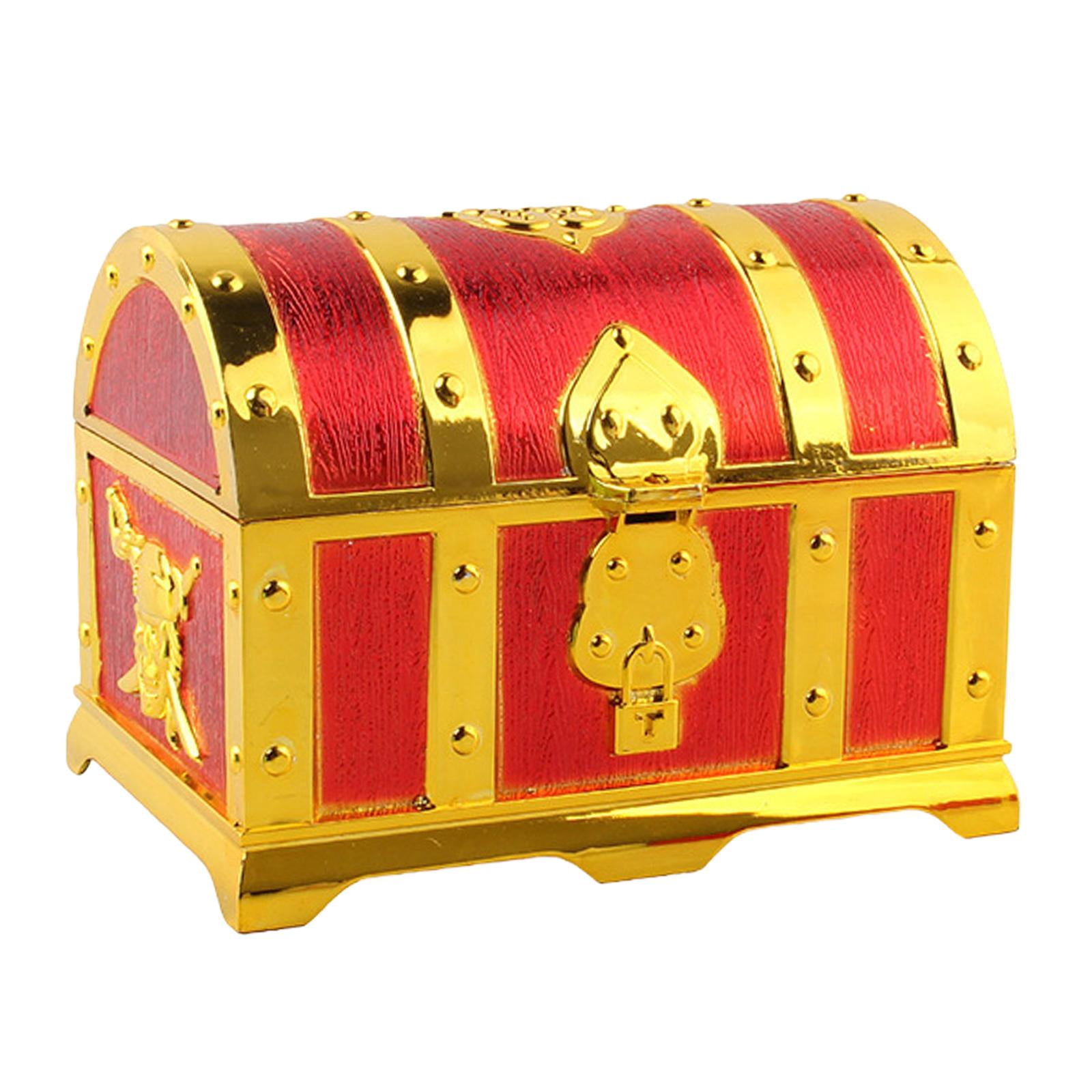 AMLESO Pirate Treasure Chest Decor Chest Box for Children's Day Gift Birthday Gifts round