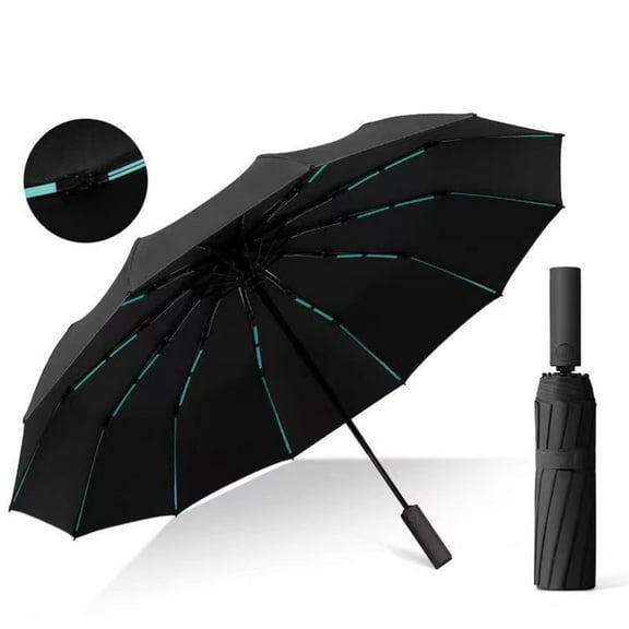 RoamHome 60-Rib Windproof Umbrella for Sun & Rain - Fully Automatic UV Protection Umbrella - UPF 50  Sunshade, One-Button Open/Close, Large 42" Coverage - Compact for Travel, Commuting