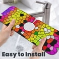 thumbnail image 6 of Sikiie Colorful Tie Dye Stained Glass 1 Splash Guard for Sink Faucet-1 PC Super Absorbent Fast Drying Mat Sink Gadgets-Splash Guard for Kitchen, Sink Mat, 6 of 7
