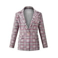 thumbnail image 6 of LYXSSBYX Womens Coats and Jackets Clearance Women's Autumn and Winter Fashion Street Casual Long Sleeve Plaid Suit Coat, 6 of 6