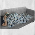 thumbnail image 6 of Modern Soft Flannel Fleece Blanket, Geometric Circles with Half Round Like Square in the Blue Tones Mix Image Backdrop, Cozy Plush for Indoor and Outdoor Use, 50" x 70", Multicolor, by Ambesonne, 6 of 6