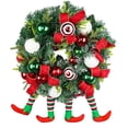 thumbnail image 1 of Navidad Piernas Divertidas Novedad Corona De Arpillera Corona De Pierna De Elfo De Navidad Decoraciones De Puerta Delantera De Vacaciones Noticed HA042671-01, 1 of 6