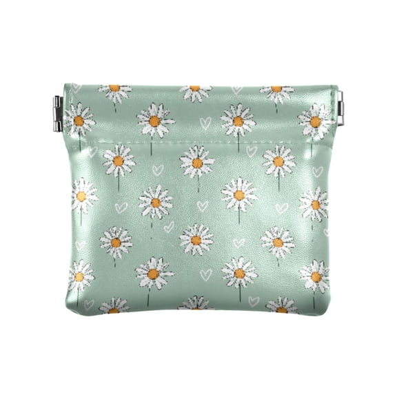 Daisy Heart Wallet Small PU Leather Change Pouch Wallet for Women