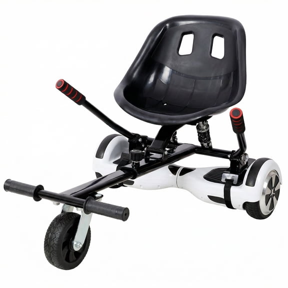 Hoverboard Seat Attachment Go-Kart,Fits 6.5" 8"10" Hoverboards, Heavy Duty Dual Pole & Dual Shock Absorber,Sturdy Adjustable Off-Road Frame,Hover Cart for Family Fun,not include Hoverboard