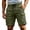 74# Army Green, variant on Men's Cargo Shorts with Multi Pockets Above Knee Length Bermuda Shorts Relaxed Fit Elastic Waist Hiking Work （Coffee,S)