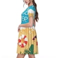 thumbnail image 2 of Fotbe Hello Summer1 Vestido Largo de Moda para Mujer, Vestido Tipo Camiseta con Manga Corta y Estilo Casual a Rayas y Bloques de Color, 2 of 6