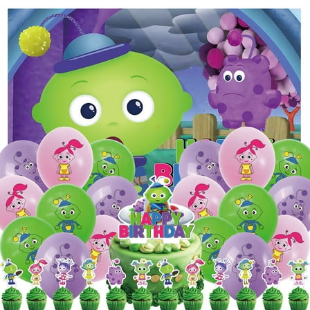 32 Pcs For Creative Galaxy (TV Series) Theme Birthday Party Supplies Party Favor Set,With 5*3ft Birthday Backdrop Decorations,13 Cupcake Toppers,18 Balloons,All in One Party Supply Set