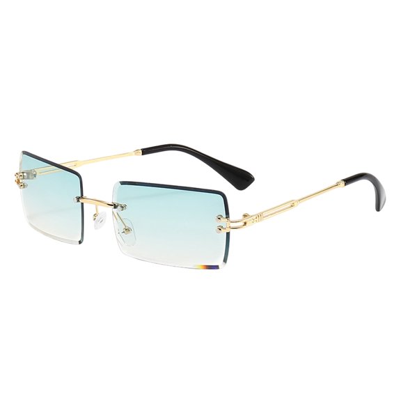 Glasses Fashion Rimless Rectangle Sunglasses for Outdoor Activities Unisex Eyewear Lightweight Folding Design Sunglasses for All Ages
