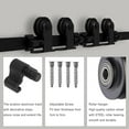thumbnail image 6 of 12FT Sliding Barn Double Door Hardware Cabinet Closet Track Kit Top Mount T Rollers Hangers Set for 2 Doors Black, 6 of 6