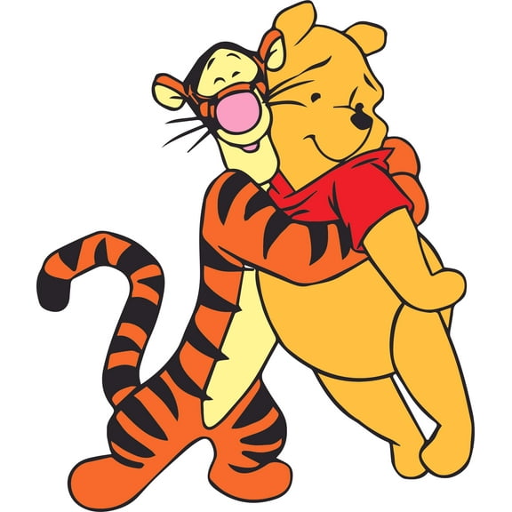Winnit The Pooh And Tigger Cartoon Customized Wall Decal - Custom Vinyl Wall Art - Personalized Name - Baby Girls Boys Kids Bedroom Wall Decal Room Decor Wall Stickers Decoration Size (30x15 inch)