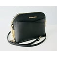 thumbnail image 4 of Michael Kors Jet Set Travel Medium Leather X Cross Dome Crossbody Handbag (Black Solid/Gold), 4 of 6