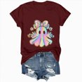 thumbnail image 5 of TOWED22 Halloween Shirts for Women Bow Ghost Shirt Cute Spooky Tshirt Fall Flower Graphic Tees Short Sleeve Casual Tops(Wine,L), 5 of 8