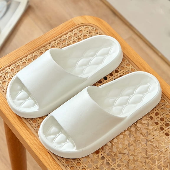 ATENAR Slippers for Women indoor and Outdoor Comfy Mens Shoes Slide House Slipper White 9-9.5