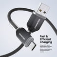 thumbnail image 4 of Powertek Frosty USB-A to USB-C Braided Cable, 6 ft, Black, 4 of 7
