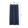 thumbnail image 5 of Stall Waffle Fabric Shower Curtain with Snap-in Liner, No Hook Needed Cotton Blend Heavy Duty Hotel Bath Curtain, Navy -36" x 74", 5 of 7