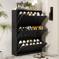 thumbnail image 4 of RichYa Black Shoe Cabinet with 3 Flip Drawers, Freestanding Shoe Storage Rack for Entryway, Hallway, Living Room, 4 of 9