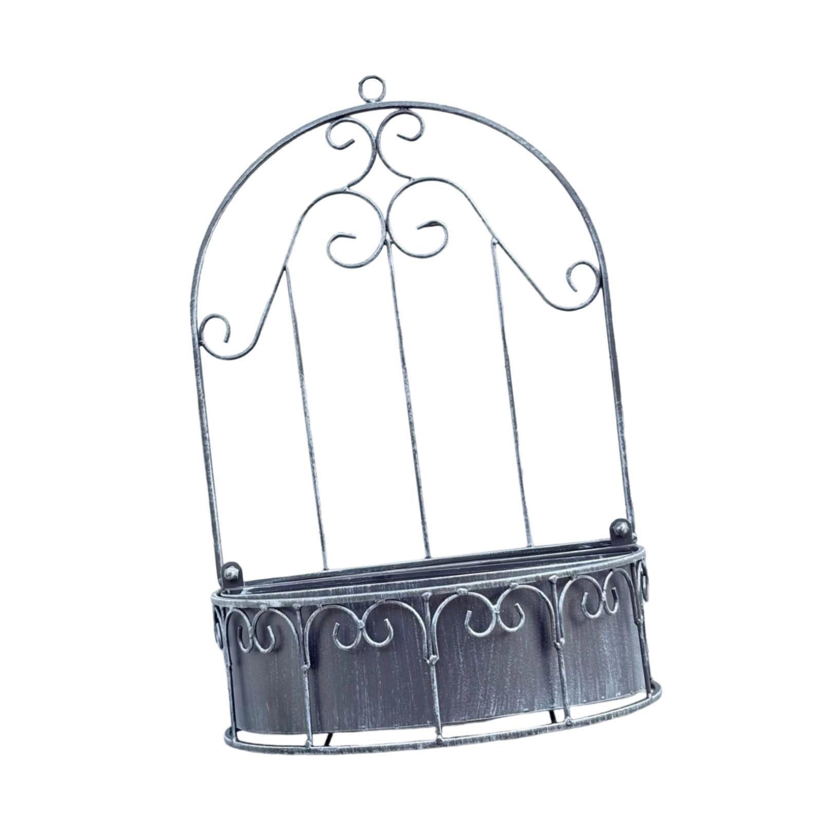 Metal Hanging Garden Decor Window Shape Hanging Flower Pot Iron Build for Balcony Patio Outdoor Spaces
