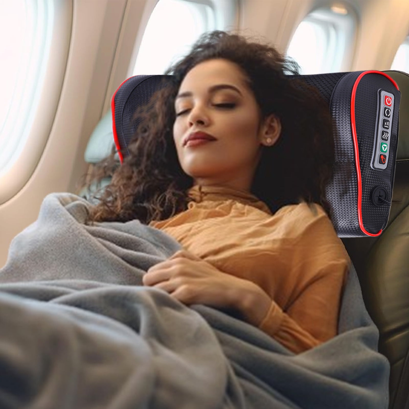 Kbndieu Back and Neck Massager with Heat, Portable Shiatsu Electric Massage Pillow for Upper and Lower Back, Neck and Shoulders, Lightweight for Home, Office, Travel (Black) on Clearance