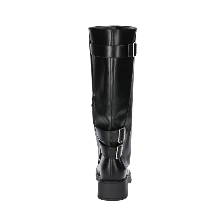 靴 Fold-Over Zip Western Biker Boots No Boundaries Women's Foldover Buckle Moto Boots - Walmart.com