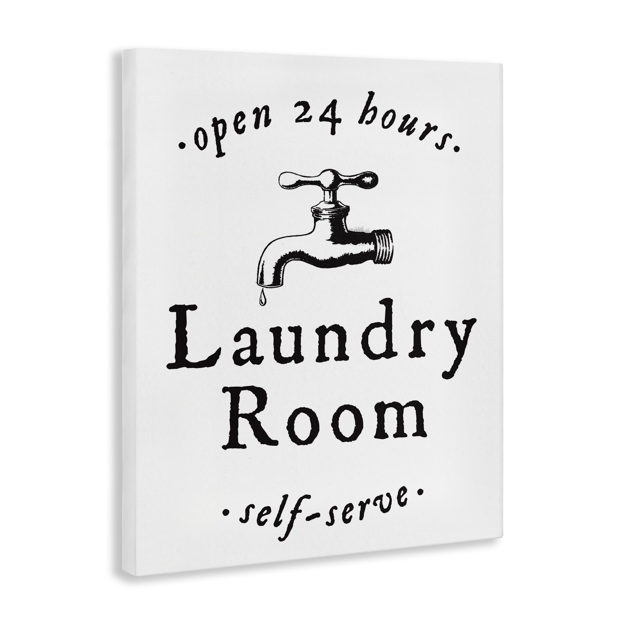 Stupell Industries Self Serve Laundry Typography Painting Gallery Wrapped Canvas Art Print Wall Art, 24 x 30