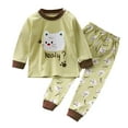 thumbnail image 2 of AJIWYH Kids Toddler Baby Boys Cotton Polka Dot Autumn Dinosaur Long Sleeve Pants Sleepwear Set Clothes Kids Pajamas Girls Light Green,1-2 Years, 2 of 3