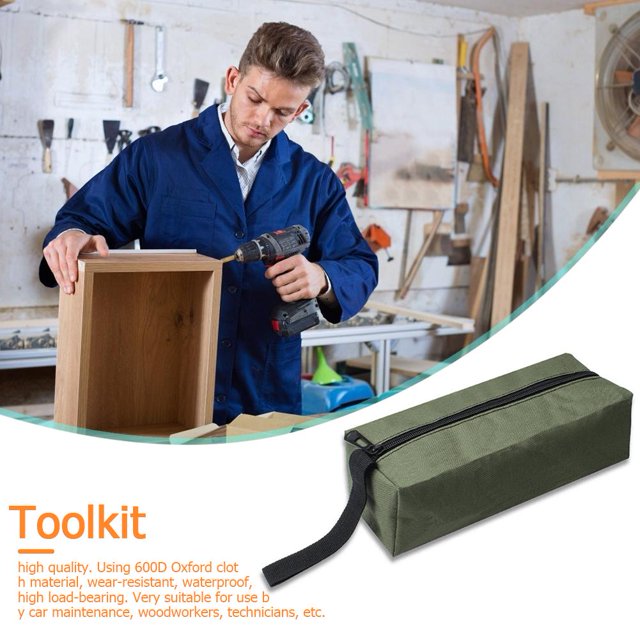 Bolsa de herramientas portátil impermeable kit de electricista organizador de herramientas de reparación (verde)