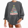 thumbnail image 4 of Towmus Ladies Winter Cute Blouse Womens Long Sleeve Merry Christmas Tree Bright Graphic Printed Fall Winter Pullover Tops, 4 of 6