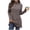 Coffee, variant on Womens Tops High Neck Loose Long Sleeved Knitted Solid Color Slit T-shirt Long Top,Tops for Women Black L