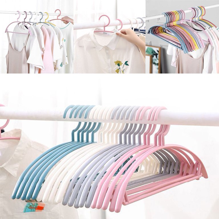 5pcs Plastic Heavy Duty Clothes Hangers With Non-slip Design And