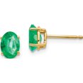 thumbnail image 1 of 14K Yellow Gold Emerald Post Earrings (7 X 5) Made In United States xe87e-b, 1 of 5
