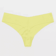 Aerie No Show Thong Underwear in Green Sheen, Size XS