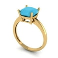 thumbnail image 2 of 2.5 ct Cushion Cut Simulated Turquoise Solitaire Engagement Ring for Women in 18K Yellow Gold, 2 of 5